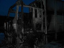 Pożar auta ciężarowego w Ratowie Piotrowie