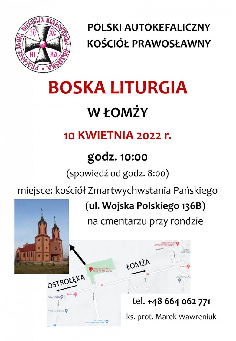 Prawosławna Boska Liturgia - zaproszenie