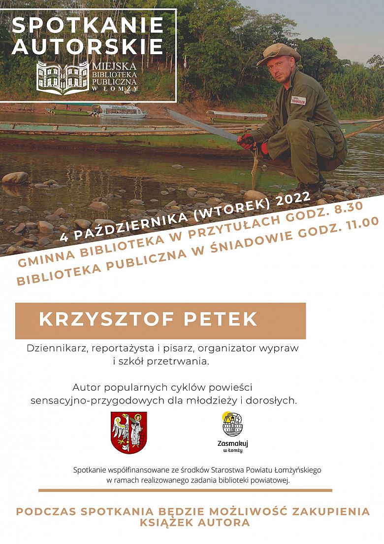 Zaproszenie na spotkanie autorskie z Krzysztofem Petkiem